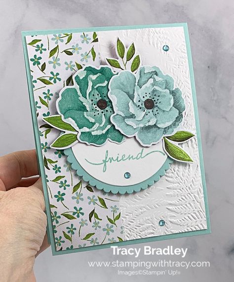 Hues Of Happiness, Card With Flowers, Stampin Up Catalog, Friendship Cards, Stamping Up Cards, Original Card, Card Sketches, Card Layout, Floral Cards