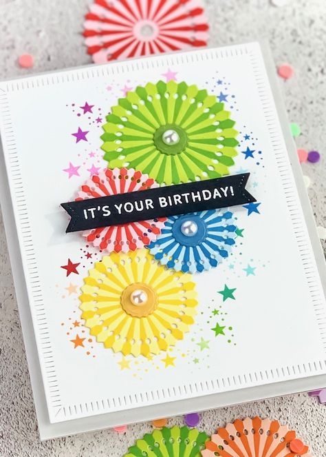 Pinwheel Party with Angelica – The Greetery Blog Handmade Craft Ideas, Pinwheel Party, Mothers Day Cards Handmade, Pinwheels Party, The Greetery, It's Your Birthday, Card Making Inspiration, Crafty Craft, Card Sketches