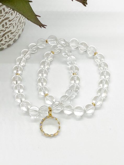 Clear Quartz Crystal (8mm) with GF beaded accents -stretchable 6.5-8 in. with beautiful GF Crystal Charm layered w/clear quartz bracelet  Quartz= (Master Healer) All handmade with LOVE! Clear Quartz Bracelet, Set Bracelet, Bracelets Design, Crystal Charm, Quartz Bracelet, Clear Quartz Crystal, Stylish Jewelry, Crystal Bracelets, Crystals And Gemstones