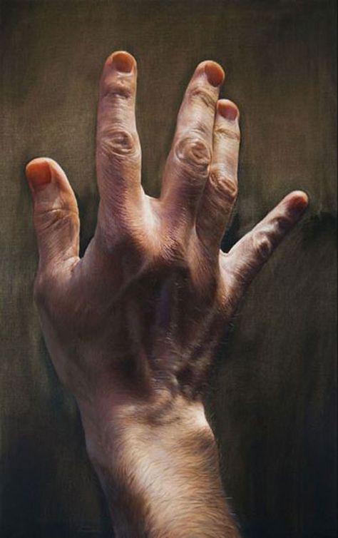 hand painting by Javier Arizabalo                                                                                                                                                      More Hand Shading, Paint Hands, Painting Hands, Hands Painting, Painted Hands, Hyper Realism, Realistic Oil Painting, Hand Reference, 인물 드로잉