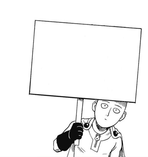 Anime Holding A Sign, Holding A Sign Pose, Fun Poses, Holding A Sign, Anime Pictures, Cool Poses, Punch Man, Cool Anime Pictures, Saitama