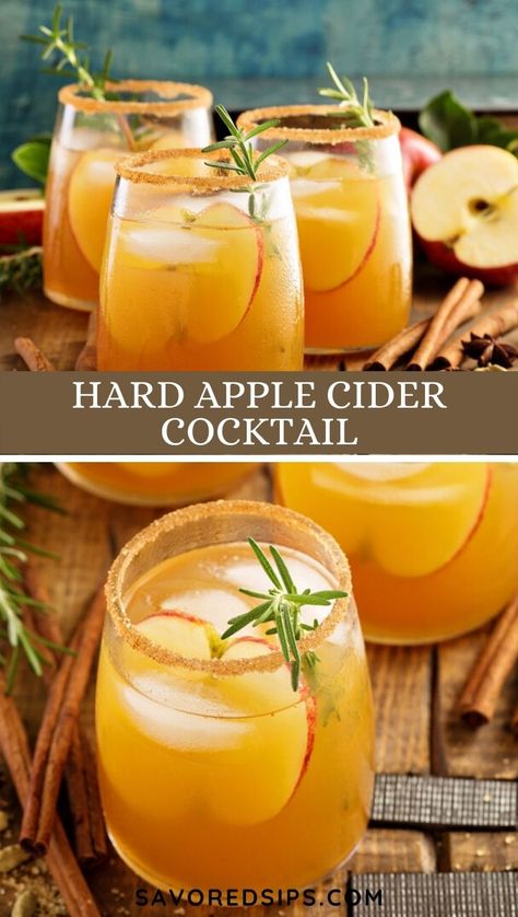 Hard Apple Cider Recipe, Hard Cider Cocktail, Cider Drink Recipes, Apple Cider Whiskey, Cider Cocktail Recipes, Cider Mimosas, Apple Cider Drink, Apple Cider Mimosa, Cider Cocktail