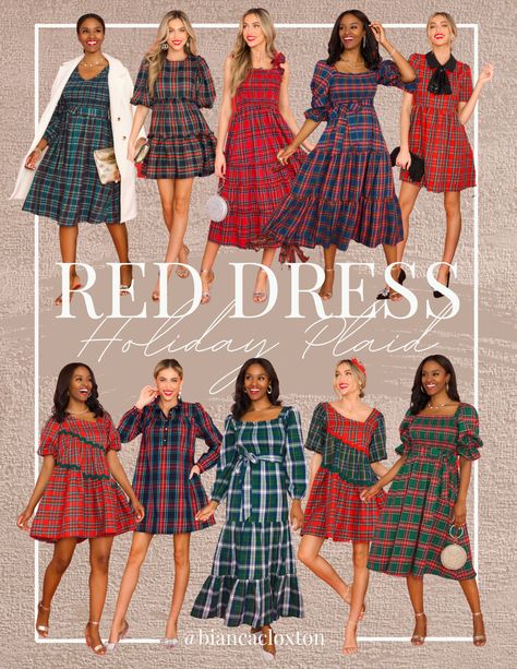 Christmas, dress, maxi, midi, plaid, holiday, festive, merry, winter, red, green, navy, red dress Plaid Red Dress, Christmas Plaid Dress, Plaid Christmas Dress, Plaid Dresses, Red Plaid Dress, Winter Red, Holiday Plaid, Red Dress Boutique, Holiday Party Outfit