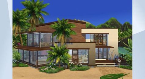 Check out this lot in The Sims 4 Gallery! - #modern #sulani #beach home perfect for 2 to 6 sims. please, do not reupload (: #creators4fairplay ; Enable bb move objects before placing ! Made with base game and #islandliving #nocc #nopacks #furnished #playtested #plnch25 #pchsims #beachhouse Sims Sulani, Sims 4 Beach House, Sims 4 Base Game, Open Concept Living Dining, Living Dining Kitchen, Small Beach Houses, Sims 4 Gallery, Sims Inspiration, Die Sims 4