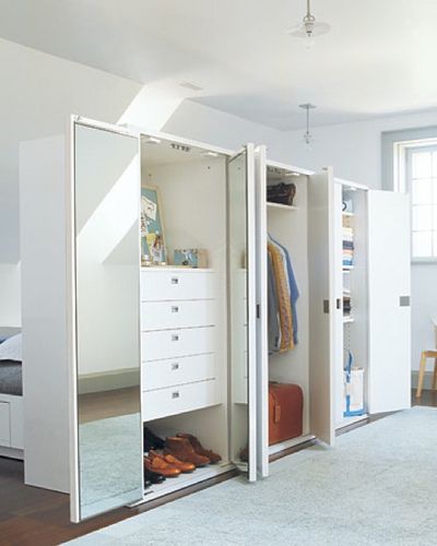 (freestanding) wardrobe room divider-this could be the coat closet? if its in the LR Martha Stewart Closet, Design Closet, Wall Illustration, Standing Closet, Closet Wall, Free Standing Closet, Portable Closet, Open Closet, Closet Layout