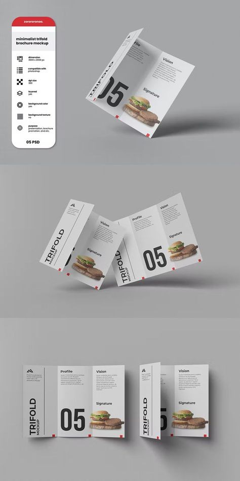 Minimalist Trifold Brochure Mockup Brochure Design Minimalist, Minimalist Brochure, Brochure Trifold, Trifold Brochure Design, Brochure Mockup, Brochures Mockups, Trifold Brochure, Creative Ads, Generators