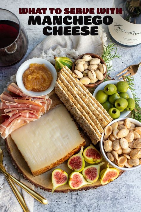 Manchego Cheese Board, Spanish Cheese Board, Manchego Cheese Pairing, Spanish Charcuterie Board, Manchego Cheese Appetizers, Andalusian Recipes, Manchego Cheese Recipes, Spanish Food Spain, Fresh Cheese Recipe