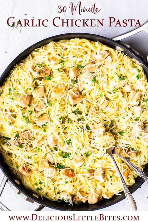 Cheap Pasta Meals, Creamy Garlic Chicken Pasta, Pasta And Chicken, Garlic Chicken Pasta, Chicken Pasta Dishes, Pasta Easy, Creamy Garlic Chicken, Butter Pasta, Weekly Meals