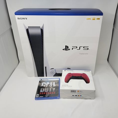 Brand New! Everything Is Sealed In Box. Playstation 5 Disc Version Console With Controller Extra Sony Dual Sense Controller (Red) Call Of Duty Vanguard Game 1 Year Subscription To Ps Plus Network Multiple Units Available. Ps5 In Box, Playstation 2 Slim, Call Of Duty Vanguard, Ps4 Controller, Wireless Controller, Playstation 5, Gaming Console, Sony Playstation, Video Game Console