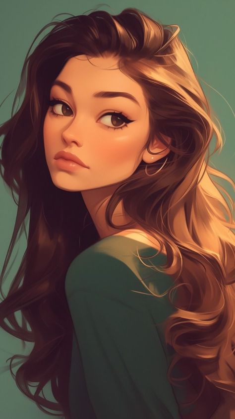 Cartoon Characters Digital Art, Digital Portrait Art Beautiful, Digital Art Woman, Disney Faces, Digital Art Face, Portraits Illustrés, Smile Drawing, Digital Portrait Illustration, Sketch Portrait