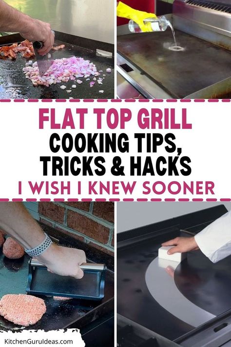 Follow these flat top grill cooking tips and techniques to get the most out of your grill. Once done reading this, you'll cook like a pro. Outdoor Griddle Recipes, Griddle Cooking Recipes, Hibachi Recipes, Outdoor Cooking Recipes, Hibachi Grill, Blackstone Recipes, Grill Cleaning, Blackstone Grill, Cooking Stone