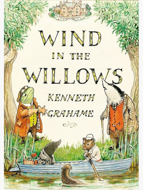 "Wind in The Willows Book Cover" Poster for Sale by booksnbobs | Redbubble Water Vole, Edwardian England, Mole Rat, Kenneth Grahame, The Wind In The Willows, Wind In The Willows, Classic Childrens Books, Illustration Noel, Childhood Books