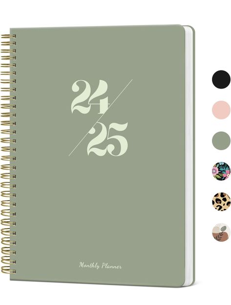 Monthly Planner 2024-2025, 2024 Calendar 18 Months Planner, JAN 2024 - JUN 2025, 7.4" x 9.6", 2024 Planner Spiral Bound, Perfect for School & Office - Green Months Planner, 2025 Diary, Office Green, Planner Themes, Journal 2024, 2024 Planner, Green Office, Agenda Planner, School Planner