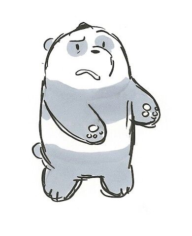 We Bare Bears Panda Sketch, Ice Bears, Cute Sketches, Little Doodles, We Bare Bears, Bare Bears, Grizzly Bear, Bear Cartoon, Love Drawings