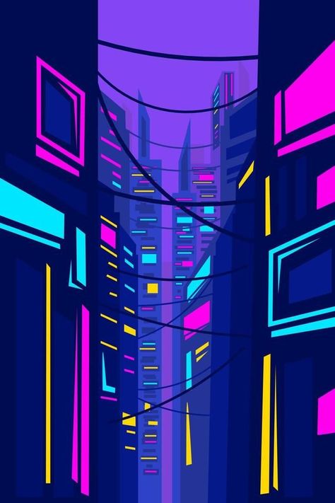 #NeonDesign #BrightIdeas #CustomNeonSigns #UniqueLighting Neon Illustration Art, Cyberpunk Painting Acrylic, Cyberpunk Mural, Cyberpunk City Drawing, Neon Concept Art, Cyberpunk Skyline, Cyberpunk Minimalist, Cyberpunk Vector, Neon Line Art