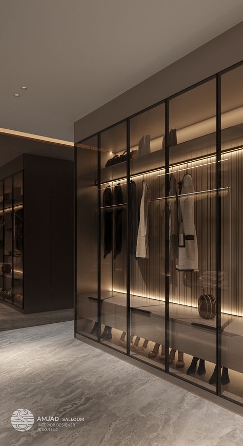 Dressing Room Wardrobe Design Modern, Closet Room Ideas Modern, Dressroom Interior, Luxury Makeup Room, Modern Closets, Modern Closet Designs, Contemporary Closet, Almirah Designs, Black Closet