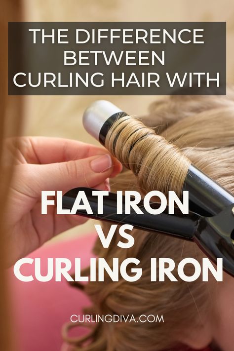 Love curls but confused on whether to use a flat iron or curling iron? What to use will depend on what type of curls you want, whether that's tight, well-defined curls or loose beach waves. Learn the difference between flat iron curls vs curling iron wand curls. #curls #hairstyling #hairtips Type Of Curls, Types Of Curling Irons, Loose Beach Waves, Curly Iron, Waves With Curling Iron, Hairstyles Down, Iron Curls, Good Curling Irons, Curls With Straightener