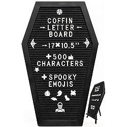 Black Letter Board, Creepy Halloween Party, Spooky Babe, Halloween Coffin, Felt Letter Board, Creepy Halloween Decorations, Spooky Gifts, Felt Letters, Goth Decor