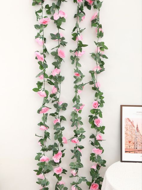 Fake Flowers Decor, Fake Plants Decor, Flower Bedroom, Pink Room Decor, Rose Vines, Flower Vase Arrangements, Artificial Peonies, Nursery Room Inspiration, Pink Plant