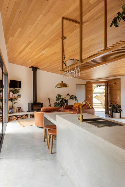 Three Capes Cabin | Tasmanian Timber Timber Ceiling, Tasmanian Oak, Interior Windows, Kitchen Extension, The Cabin, Love At First, Love At First Sight, House Inspiration, Future House