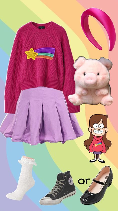 Mabel Pines Halloween costume remake Cutsie Halloween Costume, Mable Pines Halloween, Mable Dipper Costume, Mabel Pines Outfit Ideas, Video Game Character Halloween Costumes, Halloween Costumes Out Of Closet, Halloween Costume Cartoon Characters, Fall Halloween Costume Ideas, Canadian Halloween Costume