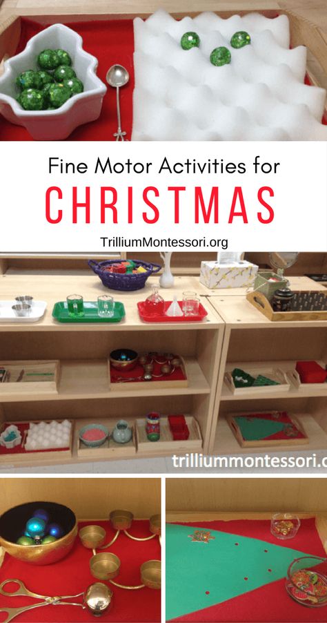 Holiday Fine Motor Activities Toddlers, December Montessori Shelves, December Montessori Practical Life, December Fine Motor Activities Preschool, Montessori December Activities, Christmas Montessori Activities Toddler, December Practical Life Montessori, Christmas Practical Life Montessori, December Montessori Activities