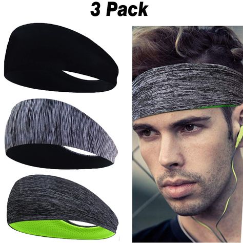 Diadema Para Hombre (3 unidades), Banda Para El Sudor y Diadema Deportiva Para Fitness, Entrenamiento, Correr, Crossfit, Ciclismo, Yoga, Baloncesto, Fútbol, Tenis, Enfriamiento Transpirable: Amazon.es: Deportes y aire libre Tennis Hair, Designer Headbands, Headband Men, Hair Band Accessories, Winter Headbands, Sports Headbands, Stretchy Headbands, Sport Tennis, Yoga Gym