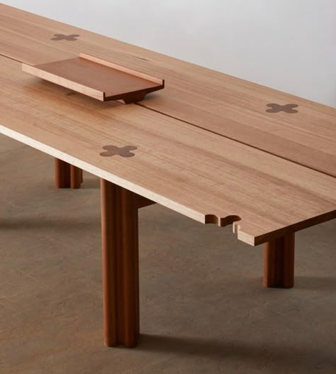 Relatively Useful exhibition: John Wardle and Simon Lloyd collaborate with 25 makers - Australian Wood Review Wood Joints Design, Wood Joinery Furniture, Table Joinery, Wood Joinery Detail, Mcm Dining Table, Furniture Joinery, John Wardle, Woodworking Design, Joinery Design