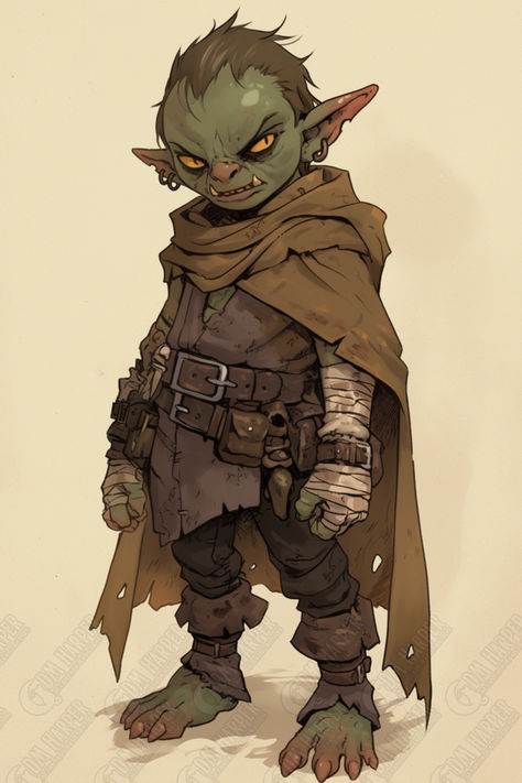 Goblin Rogue Goblin Dnd Character Design, Hobgoblin Character Art, Goblin Fantasy Art, Male Goblin Art, Gremlin Character, Goblin Cleric, Goblin Armor, Goblin Art Dnd, Goblin Character Art