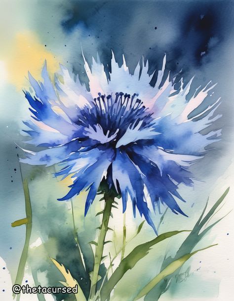 Watercolor Cornflower, Series Wallpaper, Learn Watercolor Painting, Watercolor Flowers Tutorial, Learn Watercolor, Gouache Art, Pansies Flowers, Watercolor Flower Art, Watercolor Painting Techniques