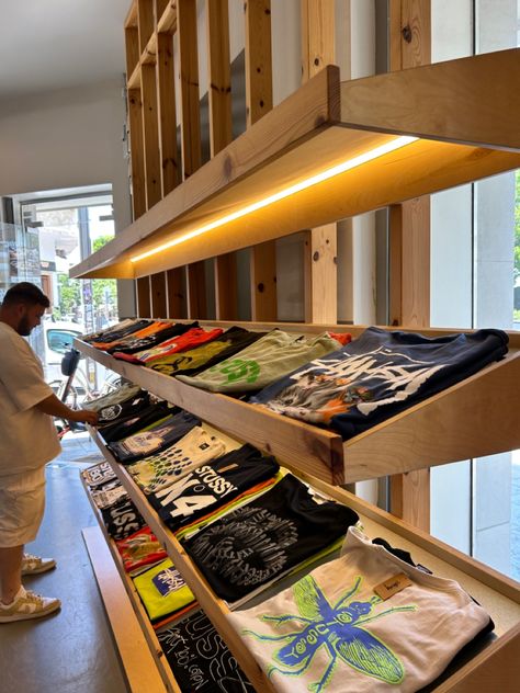 #stussy #telaviv #shopping #store #streetwear Apparel Retail Store Design, Store Register Counter, Street Wear Store Interior Design, Stussy Store Interior, Streetwear Shop Design, Streetwear Store Design, Streetwear Store Interior, Streetwear Shop Interior, Store Layout Ideas Retail