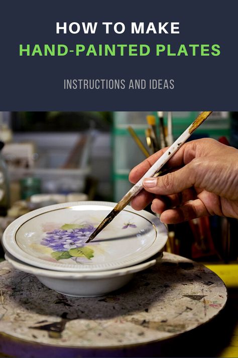 Diy Ceramic Tiles How To Make, How To Paint Dishes, How To Paint On Porcelain, Food Safe Paint For Dishes, Painting Ceramic Plates Diy, How To Paint On Ceramic Plates, Paint On Porcelain, Hand Painted Ceramic Plates Diy, How To Paint Plates