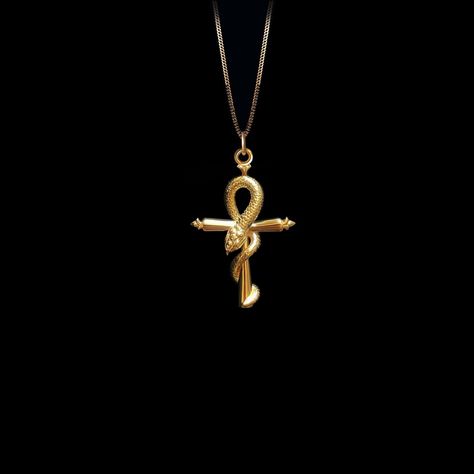 This solid gold key of Ankh necklace showcases exquisite craftsmanship, symbolizing life and spirituality. The key of Ankh pendant is more than just jewelry; it's a fine representation of ancient Egyptian elegance and the timeless allure of this sacred symbol. 𝗣𝗘𝗡𝗗𝗔𝗡𝗧 𝗜𝗡𝗙𝗢𝗥𝗠𝗔𝗧𝗜𝗢𝗡 This pendant is made of real, solid gold. * Made in USA * Size: Mini * Material: 14k or 18k solid gold * Finish: polished * Height: 1.1" (28 mm) | *includes the small circle, bail dimensions not includ Ankh Pendant, Ancient Egyptian Jewelry, Egyptian Necklace, Ankh Necklace, Gold Key, Egyptian Mythology, Small Circle, Solid Gold Chains, Mini Pendants