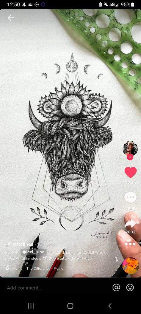 Highland Cow Tattoo, Victoria Tattoo, Bull Skull Tattoos, Shoulder Tats, Cow Tattoo, Arm Tats, Bull Tattoos, Taurus Tattoos, Western Tattoos