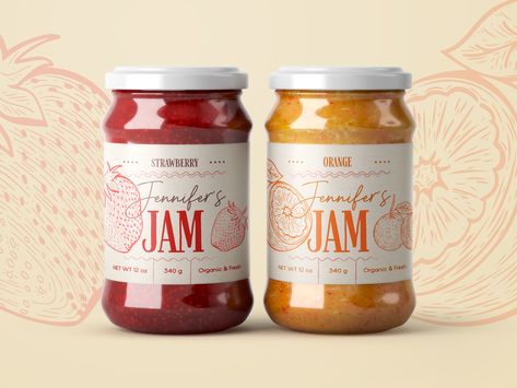 Fruit Jam Packaging Design, Strawberry Jam Packaging, Strawberry Packaging Design, Sugar Packaging Design, Jam Packaging Design, Spice Packaging Design, Spice Packaging, Best Packaging Design, Jam Jar Labels