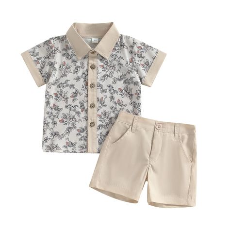 PRICES MAY VARY. Dress up your little one with this stylish button-down shirt set for every occasion. Made with a premium quality cotton blend, this set offers maximum comfort for your baby boy. The classic and stylish design of the shirt complements any outfit, making it perfect for both casual and formal events. The set comes with matching shorts, which makes a great gift that anyone can be proud to give to a lucky mom and baby. Available in a variety of sizes to fit babies from 1 to 5 years, Boy Summer Outfits, Formal Boys Outfit, Printed Shirt Outfit, Toddler Boy Summer Outfits, Stylish Baby Boy Outfits, Stylish Baby Boy, Toddler Summer Outfits, Boys Winter Clothes, Baby Boy Winter Outfits