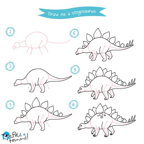 Stegosaurus Drawing Tutorial Stegosaurus Drawing, Easy Dinosaur Drawing, Dino Drawing, Dinosaur Drawing, Drawing Tutorials For Beginners, Drawing Tutorials For Kids, Dinosaur Art, Drawing For Beginners, Guided Drawing