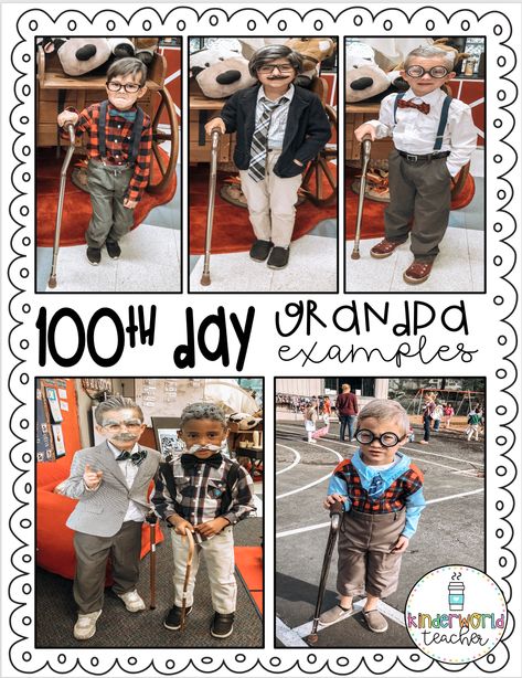 100tj Day Of School Dress Up, 100th Day Of School Boy, 100th Day Teacher Outfit, 100th Day Of School For Boys, Kindergarten 100th Day Of School Costume, Diy 100th Day Of School Costume, 100 Day Dress Up, Kids 100 Day Of School Costume, 100 Day Of School Ideas Dress Up