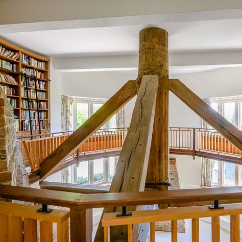 Could you see yourself living in this quirky windmill? | Ideal Home Windmill Interior, Lighthouse Interior, Curved Deck, Windmill House, Living Room Images, Moomin Valley, Modern Country Style, Converted Barn, City Apartments