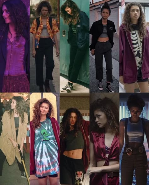 Zendaya Euphoria Outfits, Jules Halloween Costume, Sims Euphoria, Detective Rue, Jules And Elliot, Rue Costume, Euphoria Themed Party Outfits, Rue Outfits, Euphoria Outfits Party