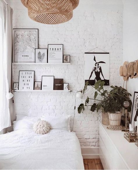 Romantic Bedroom Decor, Apartment Bedroom Decor, Scandinavian Bedroom, Small Bedroom Designs, Budget Home Decorating, Dekorasi Kamar Tidur, Single Bedroom, Romantic Bedroom, Small Room Design