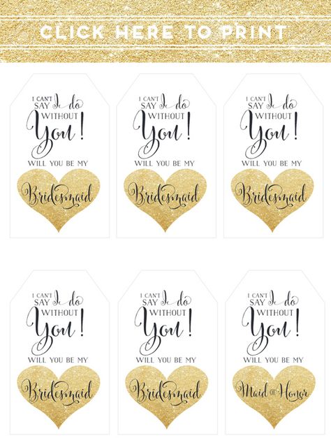 free printable tags @weddingchicks Wedding Diys, Free Printable Tags, Bridesmaid Boxes, Free Printable Cards, Wedding Planner Printables, Be My Bridesmaid Cards, Free Card, Proposal Template, Bridesmaid Proposal Box