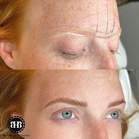 Redhead Eyebrow Tint, Microblading Eyebrows Redhead, Redhead Microbladed Eyebrows, Dye Eyelashes, Eyebrows Redheads, Blonde Brows, Brow Shapes, Light Brown Eyebrows, Red Eyebrows