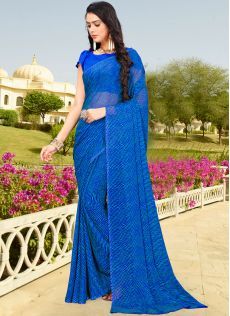 Blue Abstract Print Casual Printed Saree Celebrity Gowns, Purple Saree, Indian Designer Sarees, Plain Saree, Simple Sarees, Ethnic Sarees, Designer Sarees Online, Casual Saree, Blue Saree