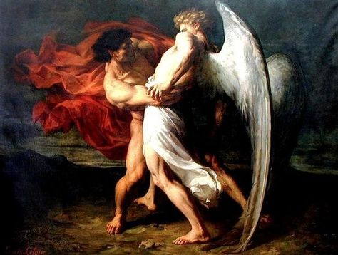 Jacob Wrestling With The Angel, Wrestling With The Angel, Istoria Artei, Rennaissance Art, Baroque Art, Art Ancien, Hannibal Lecter, Biblical Art, Mythology Art