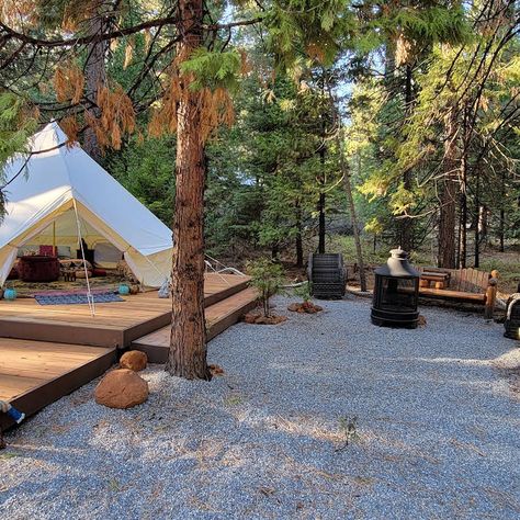 Yurt Campground, Campground Ideas Campsite, Campsite Layout, Bloxburg Campsite, Campground Layout, Campground Business, Camping Platform, Ranch Retreat, Boutique Motel