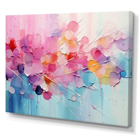 Designart "Pink Blue Pastel Patchwork" Abstract Collages Wall Art Living Room - Bed Bath & Beyond - 39153607 Canvas Pastel Art, Abstract Paintings For Living Room, Canvas Abstract Painting Ideas, Canvas Painting Ideas Abstract, Calming Paintings, Painting Pastel Colors, Pastel Abstract Painting, Pastel Abstract Art, Rose Patchwork