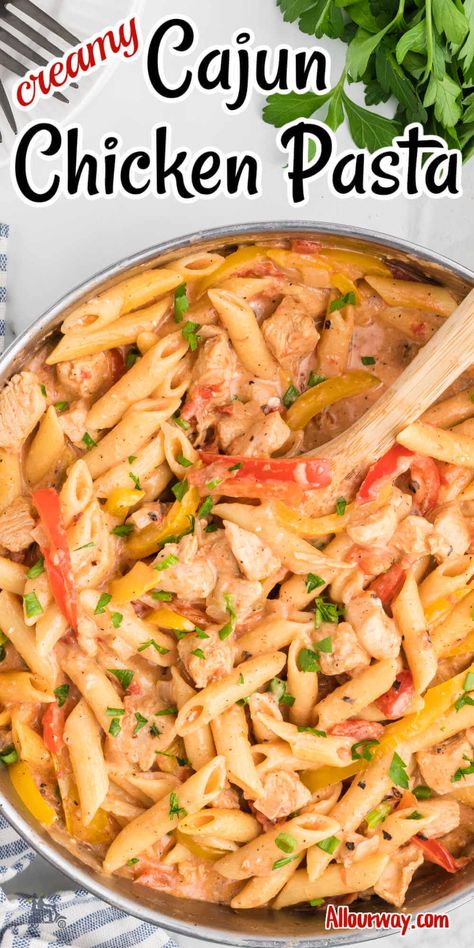 Bayou Chicken Pasta, One Pot Cajun Pasta, Cajun Pasta Sauce, Cajun Chicken Pasta Recipe, Cajun Pasta Recipes, Chicken Breast Pasta, Creole Dishes, Cajun Cream Sauce, Creamy Cajun Chicken Pasta