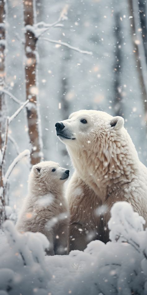 Winter Wonderland: 100+ Winter Inspired iPhone Wallpapers to Embrace the Season - Days Inspired Wallpapers Winter, Winter Wonderland Wallpaper, Pretty Pets, Bear Couple, Iphone Wallpaper Winter, The First Snow, Orange Kittens, Animal Experiences, Winter Bear