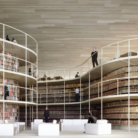 sylvain rety · Helsinki Central Library · Divisare Helsinki Central Library, Public Library Design, Library Plan, Library Interior, Community Library, Library Architecture, Exterior Rendering, Modern Library, Central Library